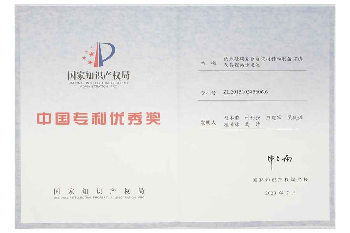 國(guó)家知識産權局中國(guó)專利優秀獎